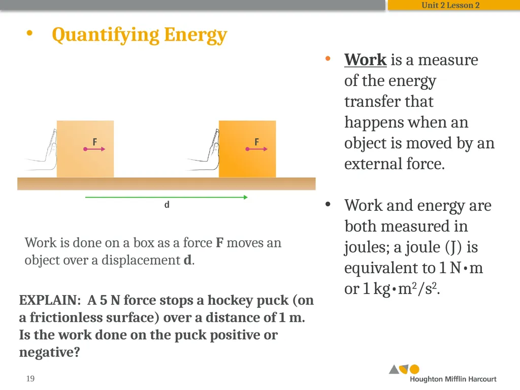 HMH Science Dimensions Physics Unit 2: Energy and - slide 19 of 37