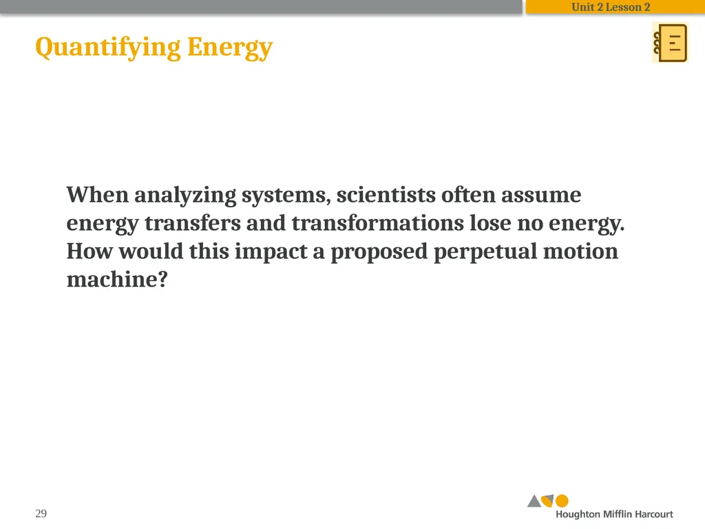 HMH Science Dimensions Physics Unit 2: Energy and - slide 29 of 37