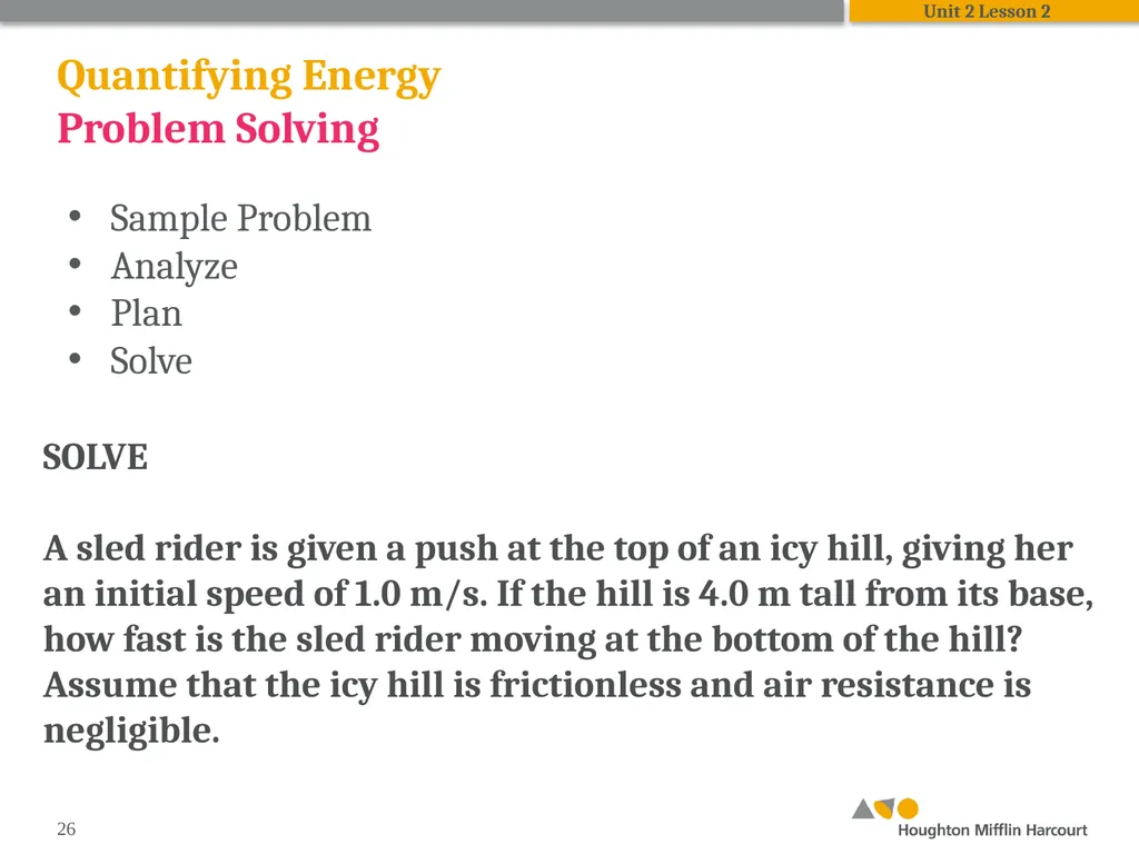 HMH Science Dimensions Physics Unit 2: Energy and - slide 26 of 37