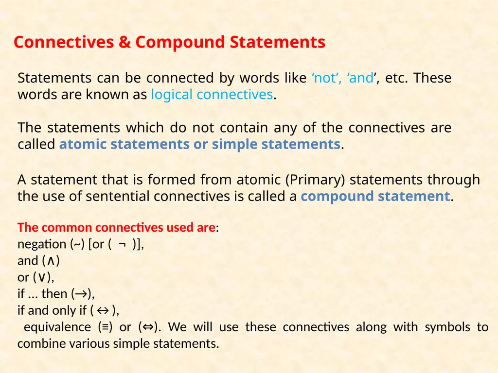 Topic : LOGIC-INTRODUCTION & LOGIC LAWS Subject - slide 4 of 25
