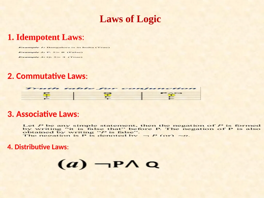 Topic : LOGIC-INTRODUCTION & LOGIC LAWS Subject - slide 19 of 25