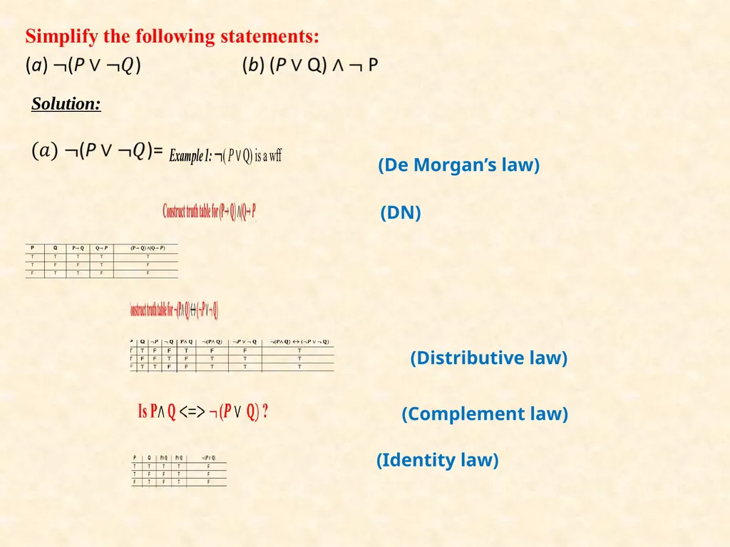 Topic : LOGIC-INTRODUCTION & LOGIC LAWS Subject - slide 23 of 25