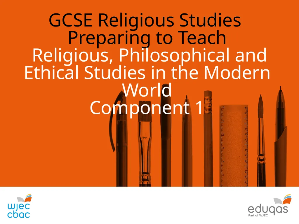 GCSE Religious Studies Preparing to Teach - slide 1 of 26