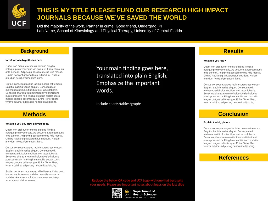 THIS IS MY TITLE PLEASE FUND OUR RESEARCH HIGH - slide 1 of 6