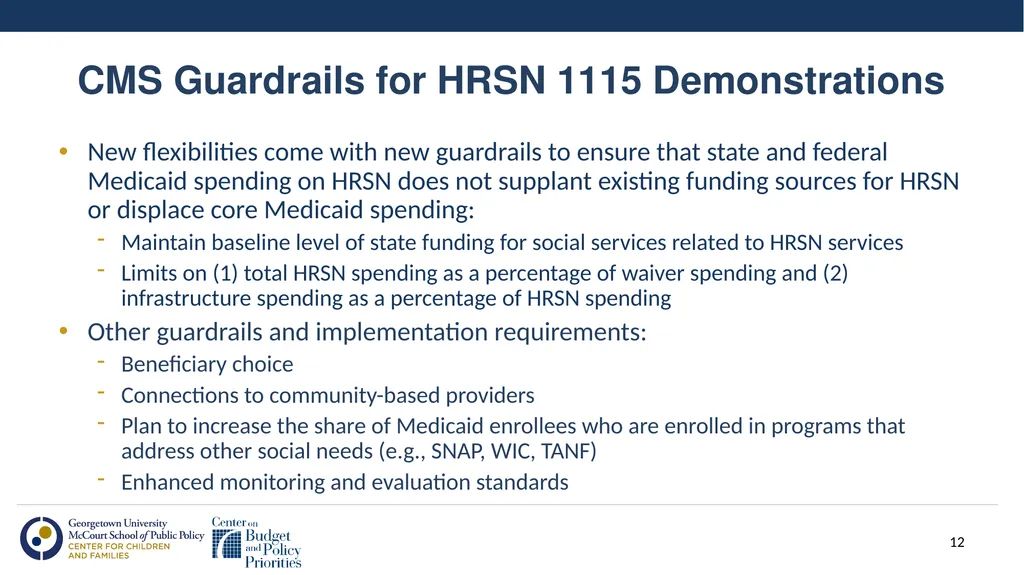 Using Section 1115 Demonstrations to Support - slide 12 of 17