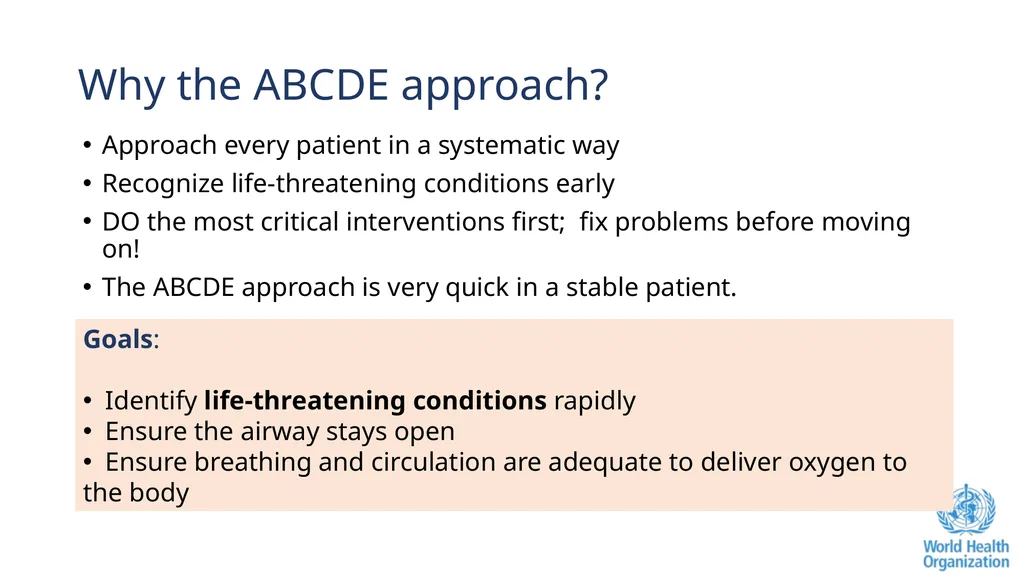 The ABCDE and SAMPLE History Approach Basic - slide 4 of 69