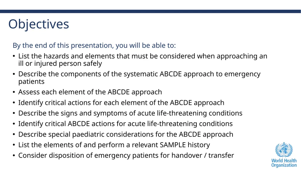 The ABCDE and SAMPLE History Approach Basic - slide 2 of 69