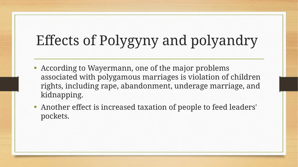Polygyny and polyandry Name: Professor: Course: - slide 7 of 11