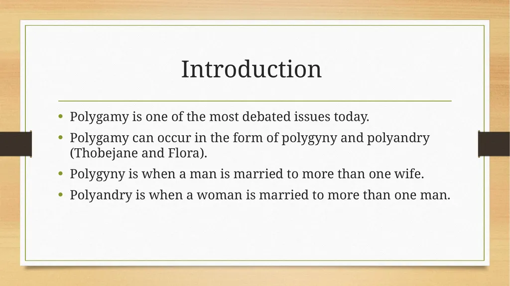 Polygyny and polyandry Name: Professor: Course: - slide 2 of 11