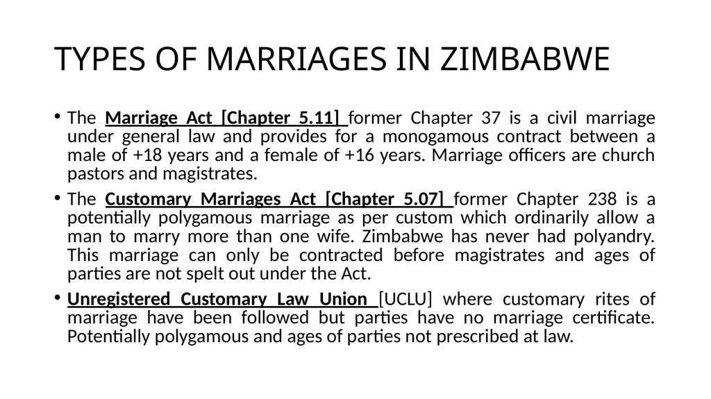 MARRIAGES ACT CHAPTER 5.17 Prisca Dube Zimbabwe - slide 5 of 24