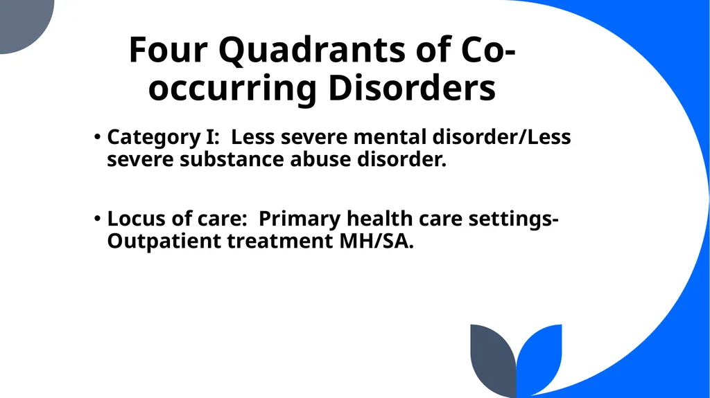 “Co-Occurring Disorders and Recovery Support” The - slide 21 of 41