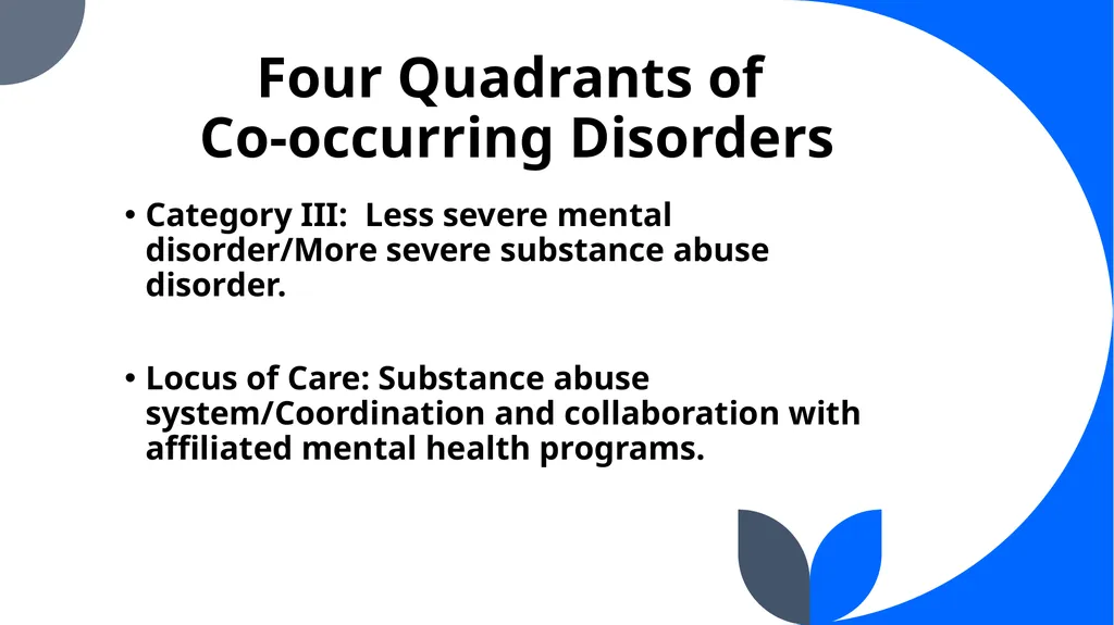 “Co-Occurring Disorders and Recovery Support” The - slide 23 of 41