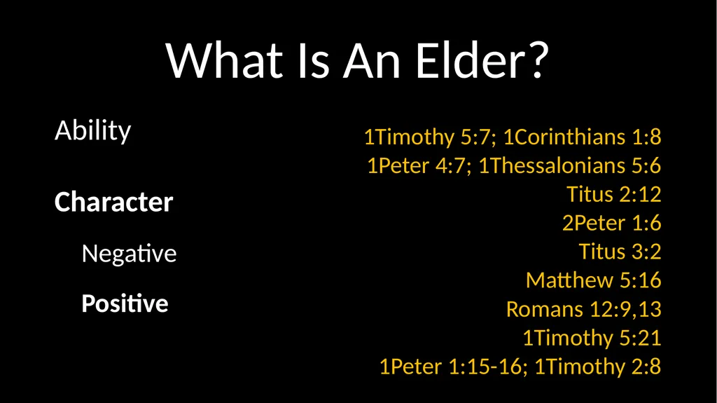 Elders 1Peter 5:1-4 What Is An Elder? Ability - slide 4 of 6