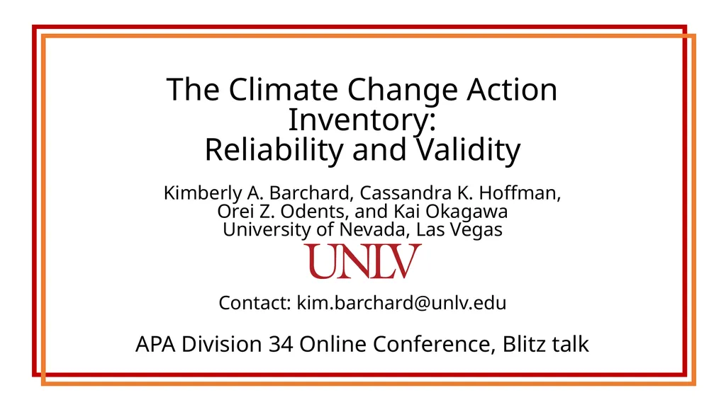 The Climate Change Action Inventory: Reliability