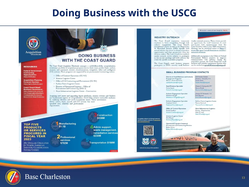 USCG Base Charleston CAPT Eric J. Jones Commanding - slide 13 of 14