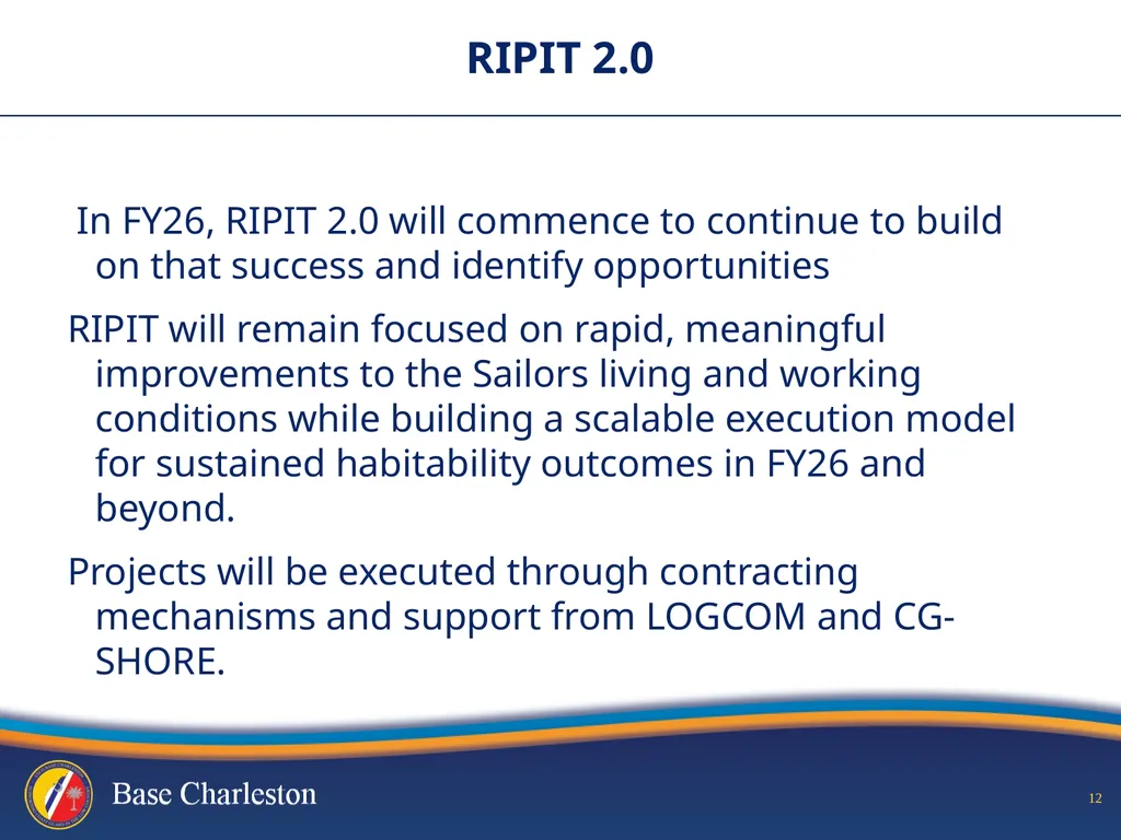 USCG Base Charleston CAPT Eric J. Jones Commanding - slide 12 of 14