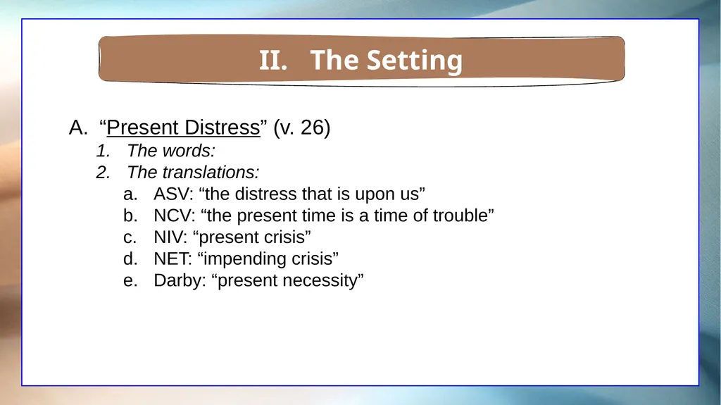 1 Corinthians 7 The Overview The Setting The - slide 11 of 38
