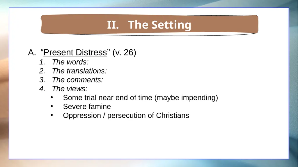 1 Corinthians 7 The Overview The Setting The - slide 17 of 38