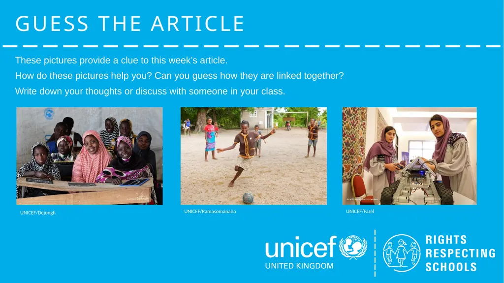 UNICEF/Dejongh Slide 3 – Guess the article Slide 4 - slide 3 of 12