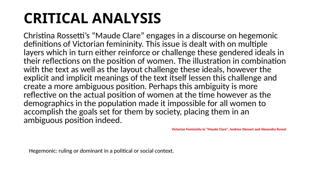 Maude Clare WALT: consider Victorian attitudes - slide 9 of 12