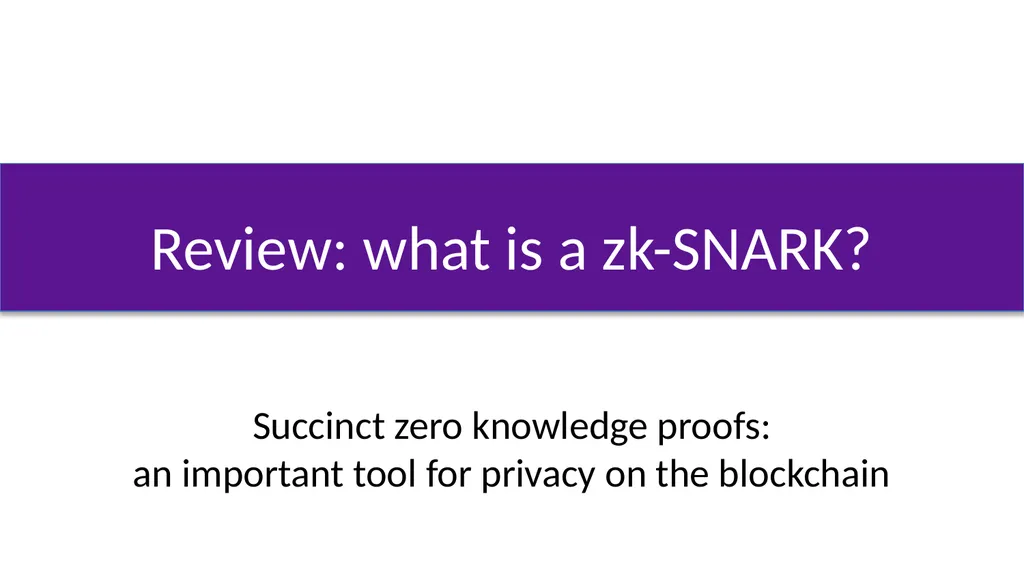 Using zk-SNARKs for Privacy on the Blockchain - slide 4 of 47