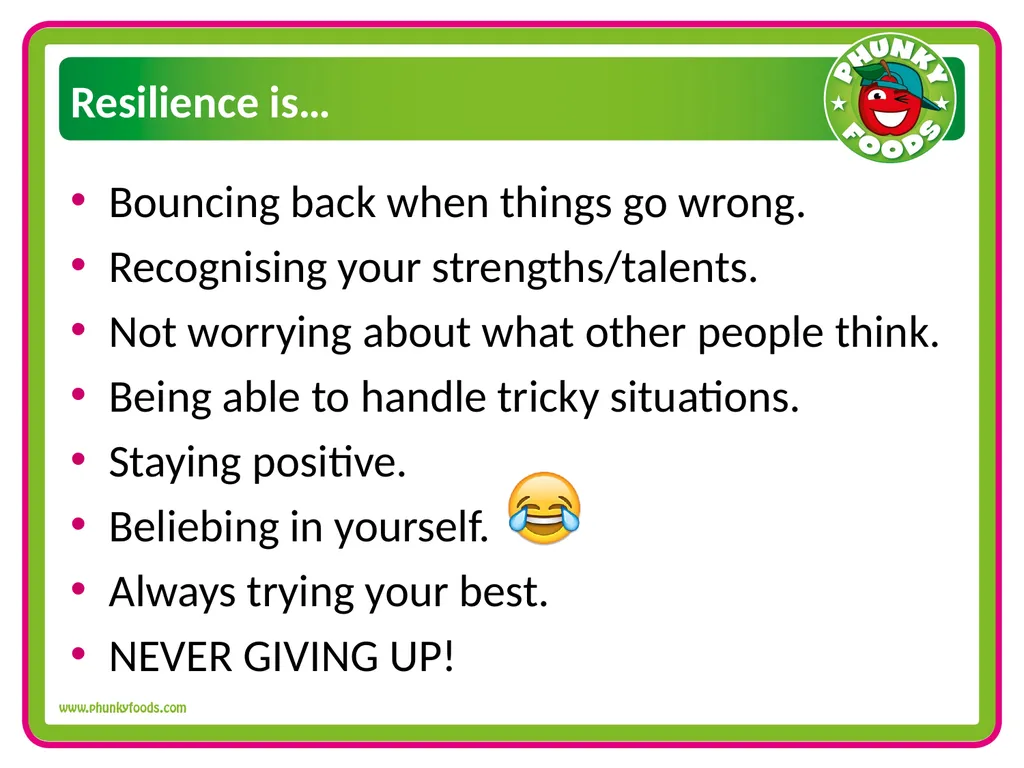 RESILIENCE Assembly WHAT IS RESILIENCE? Bouncing - slide 11 of 12