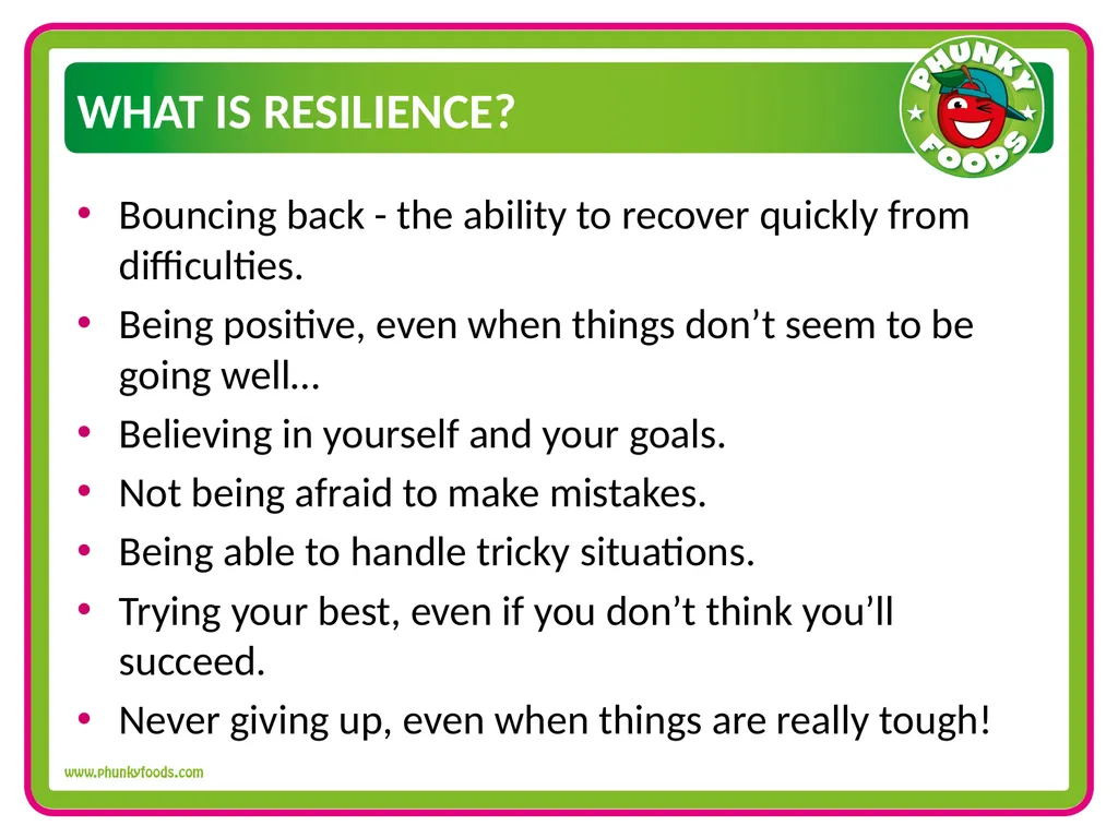 RESILIENCE Assembly WHAT IS RESILIENCE? Bouncing - slide 2 of 12
