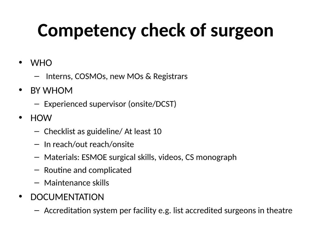 ESMOE Safe Caesarean Delivery Aims To understand - slide 31 of 40