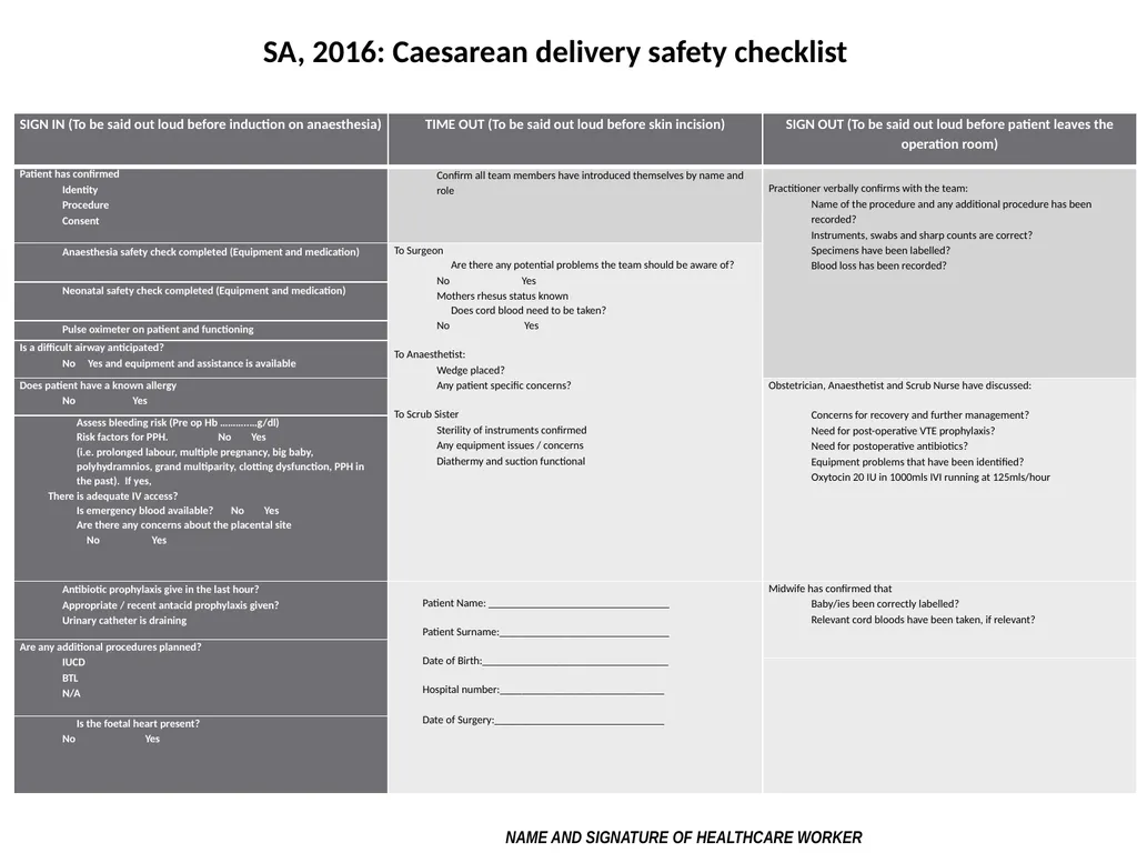 ESMOE Safe Caesarean Delivery Aims To understand - slide 35 of 40