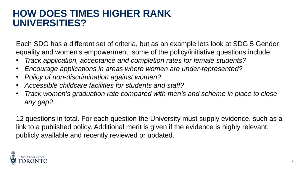 Times Higher Education – Impact Ranking October - slide 7 of 14