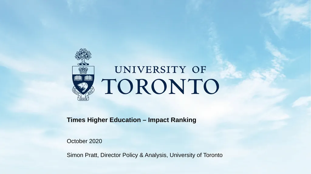 Times Higher Education – Impact Ranking October - slide 1 of 14