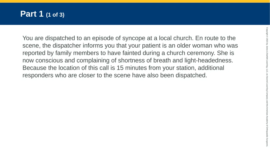 EMS Systems CHAPTER 1 Case Study Part 1 (1 of - slide 2 of 11