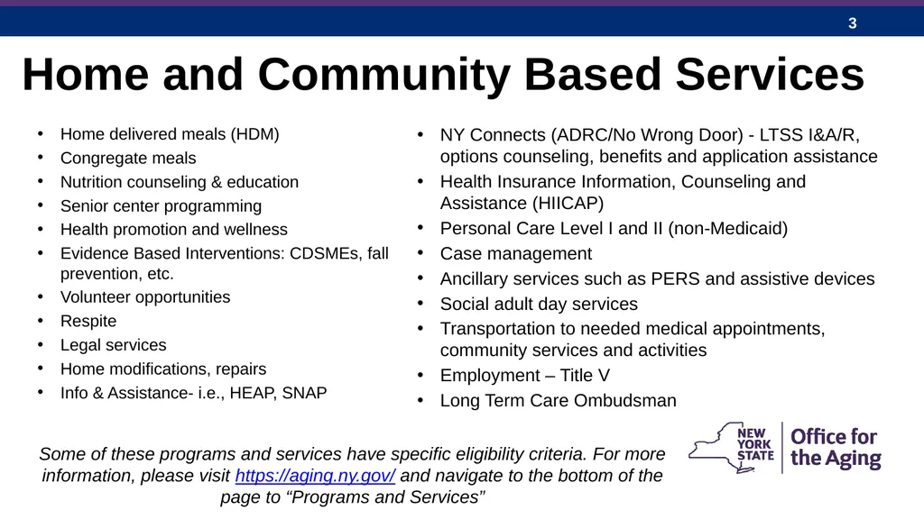 New York State Office for the Aging: Expanding - slide 3 of 27