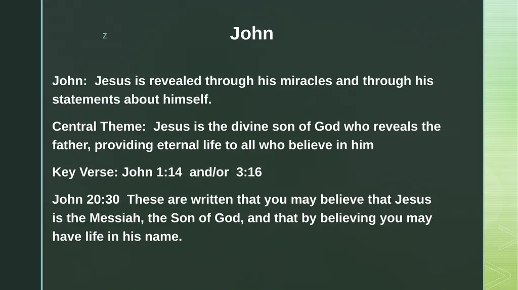 Four Portraits, One Jesus Matthew Mark Luke John - slide 23 of 33