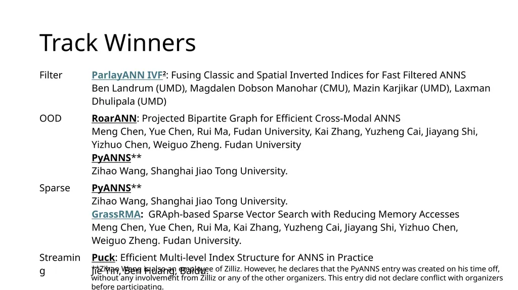 Big ANN @ NeurIPS’23 Practical Vector Search - slide 16 of 18