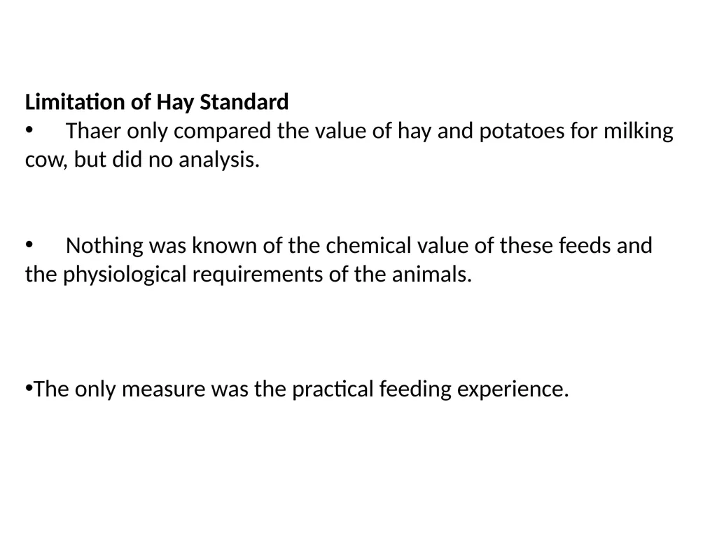 Feeding Standard- I (Comparative Type) Course No. - slide 9 of 13