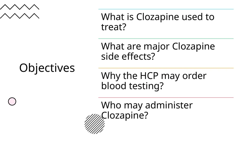 Clozapine Therapy Training Objectives - slide 2 of 24