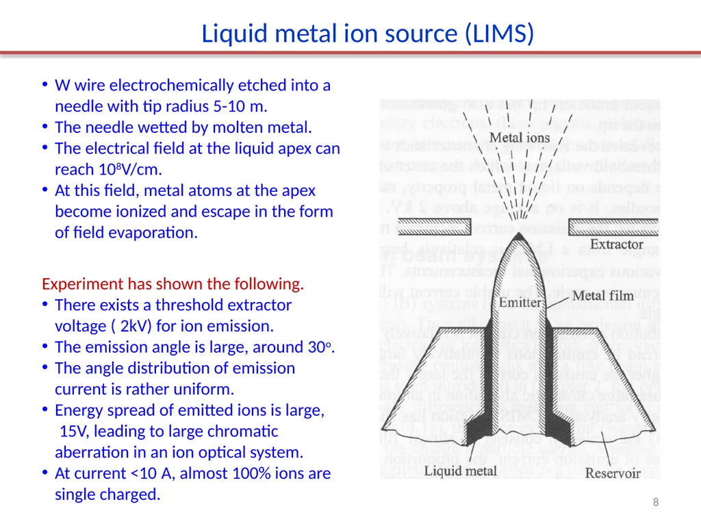 Focused ion beam (FIB) Overview. Ion source and - slide 8 of 31