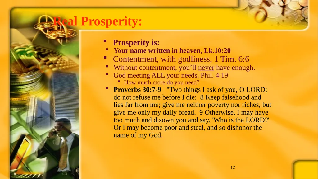 1 BIBLICAL FINANCIAL PRINCIPLES Jim Sutherland, - slide 12 of 85