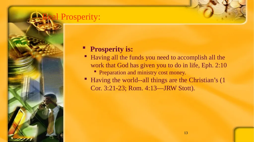 1 BIBLICAL FINANCIAL PRINCIPLES Jim Sutherland, - slide 13 of 85