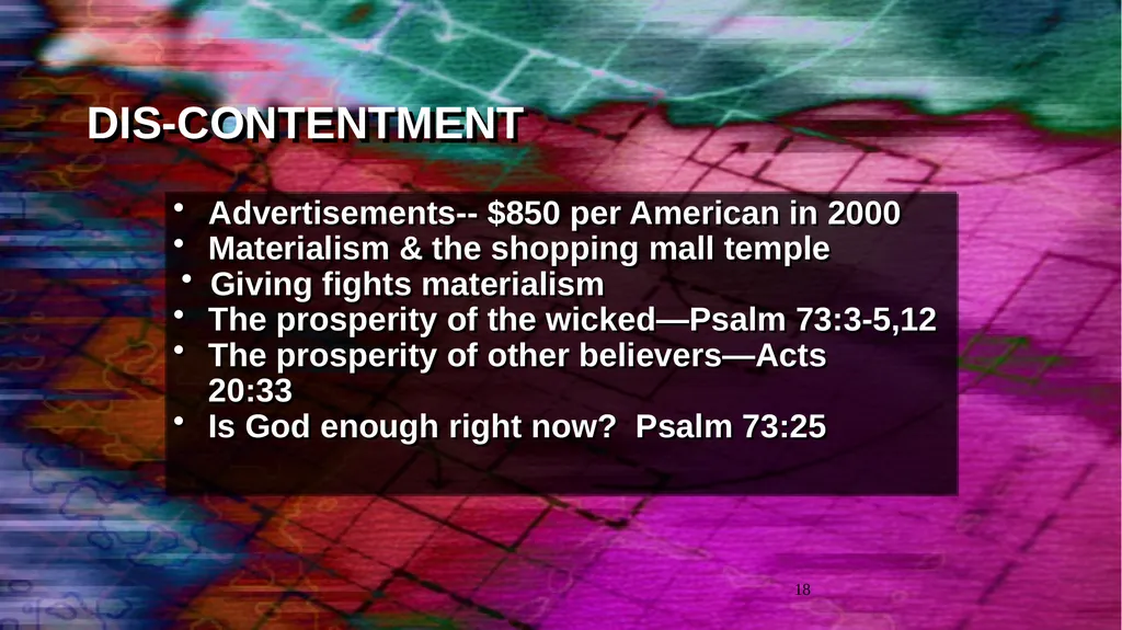 1 BIBLICAL FINANCIAL PRINCIPLES Jim Sutherland, - slide 18 of 85