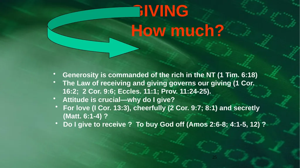 1 BIBLICAL FINANCIAL PRINCIPLES Jim Sutherland, - slide 25 of 85