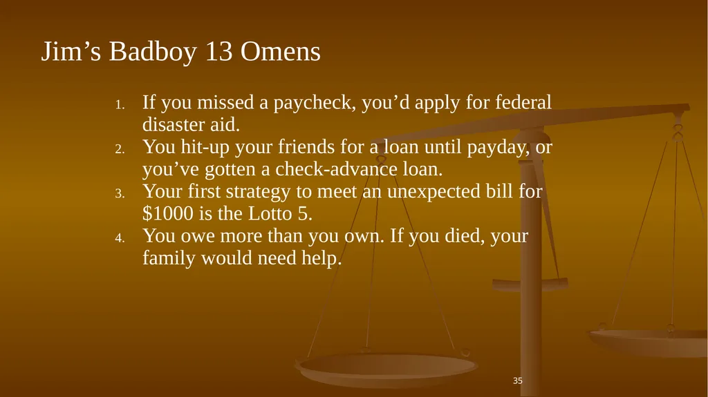 1 BIBLICAL FINANCIAL PRINCIPLES Jim Sutherland, - slide 35 of 85
