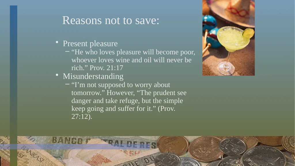 1 BIBLICAL FINANCIAL PRINCIPLES Jim Sutherland, - slide 41 of 85
