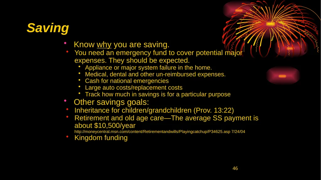 1 BIBLICAL FINANCIAL PRINCIPLES Jim Sutherland, - slide 46 of 85