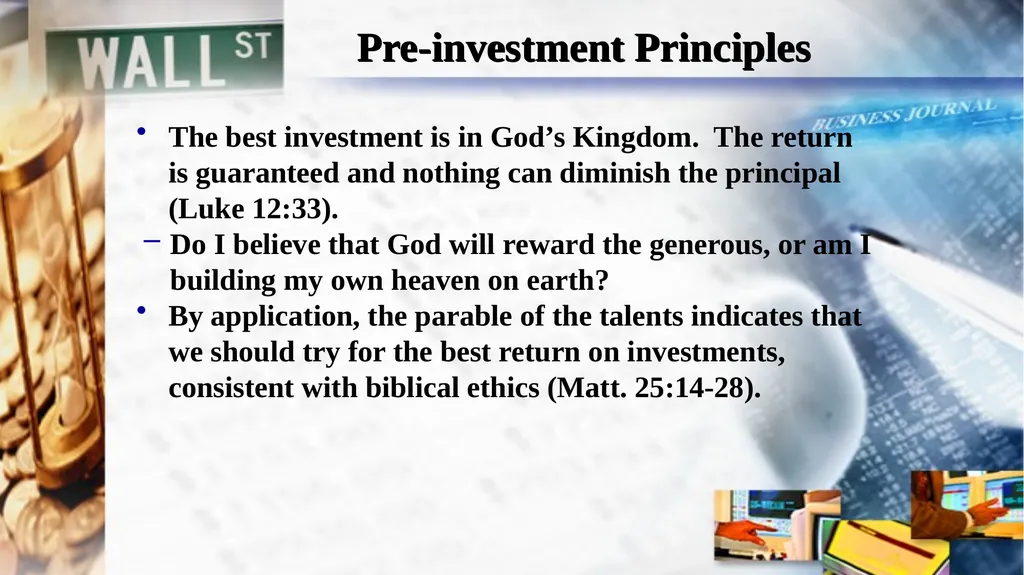 1 BIBLICAL FINANCIAL PRINCIPLES Jim Sutherland, - slide 66 of 85