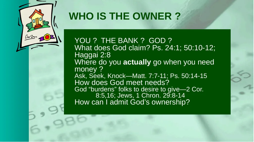 1 BIBLICAL FINANCIAL PRINCIPLES Jim Sutherland, - slide 19 of 85