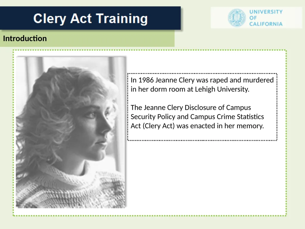For a Campus Security Authority (CSA) 1 In 1986 - slide 2 of 34
