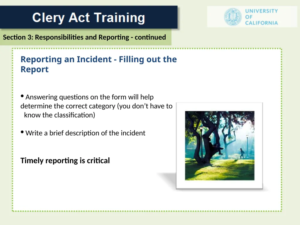 For a Campus Security Authority (CSA) 1 In 1986 - slide 29 of 34