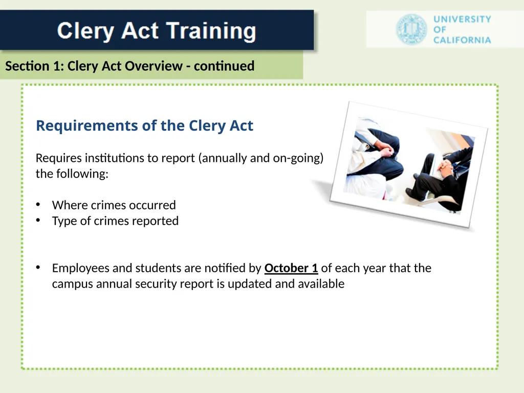 For a Campus Security Authority (CSA) 1 In 1986 - slide 10 of 34